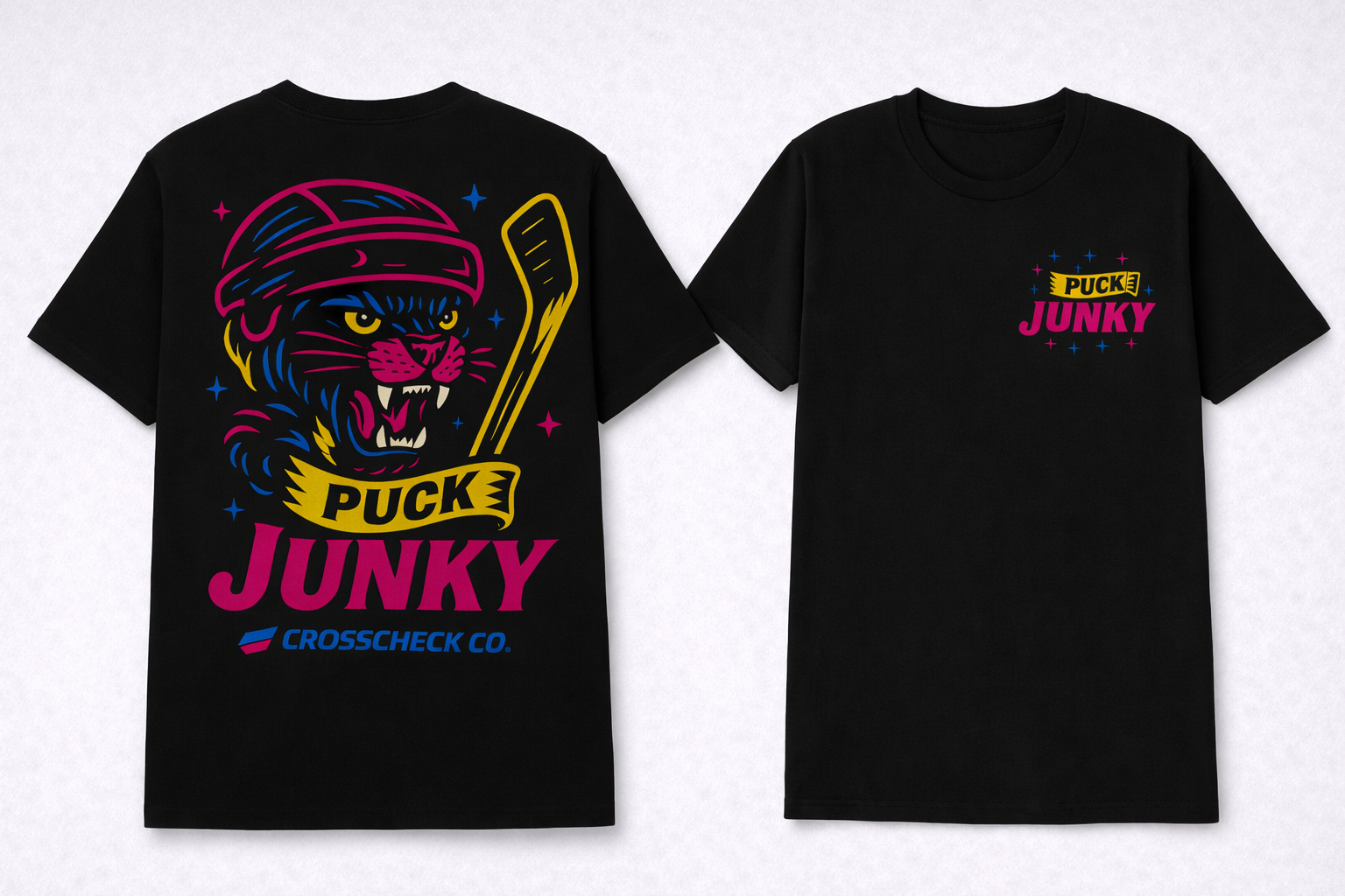Puck Junky - Wild Cats - Black Tee