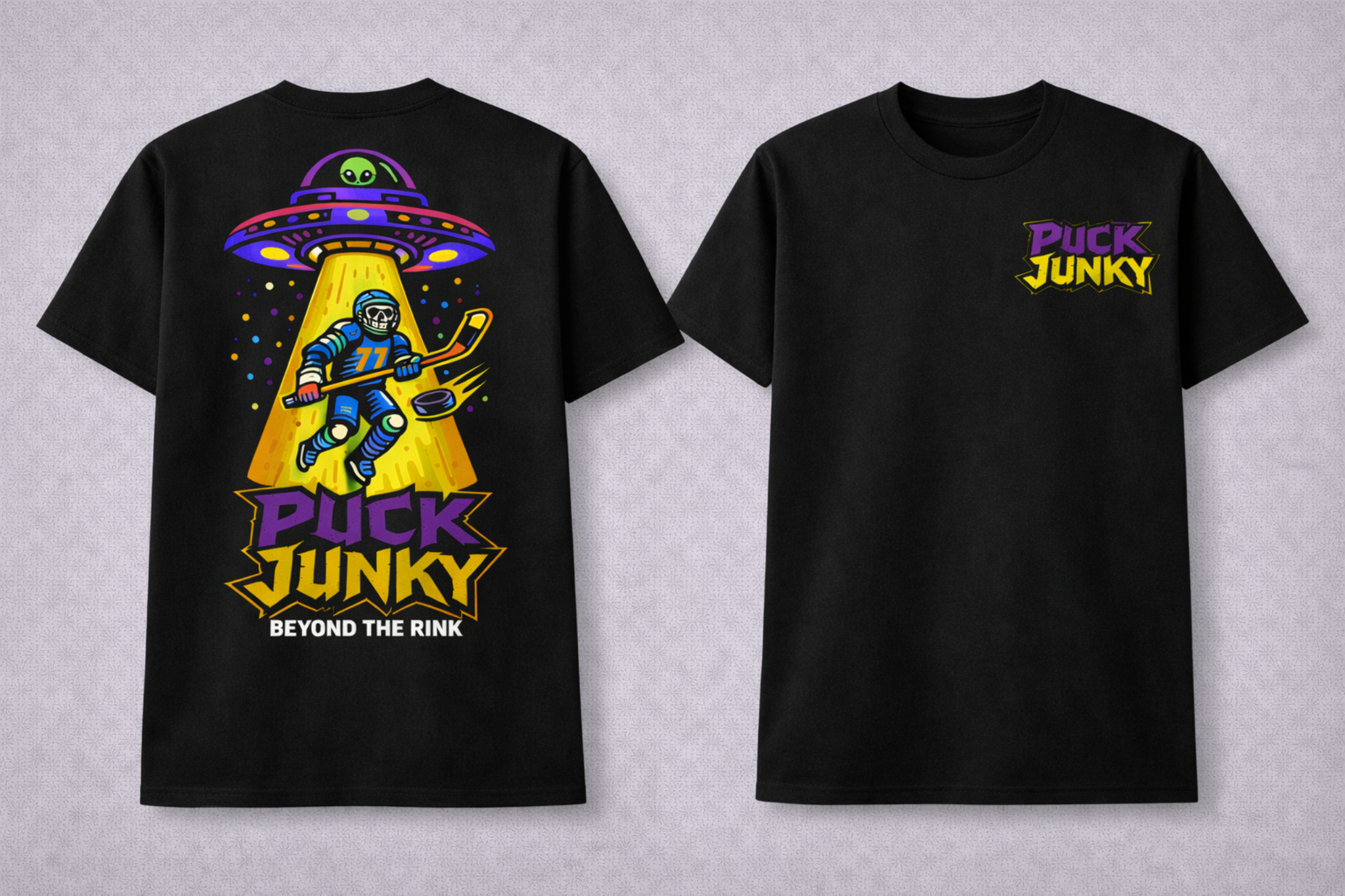 Puck Junky - Alien Tee - Black